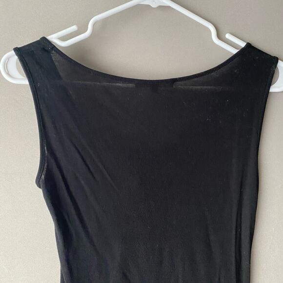 Adrienne Vittadini sz‎ S black ruffle tassel sleeveless tank blouse - Picture 5 of 9